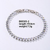 Brass Rhinestone Horse Eye Link Bracelets for Women XO6953-1-1