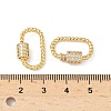 Brass Micro Pave Clear Cubic Zirconia Screw Carabiner Lock Charms X-KK-Z118-05G-3