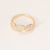 Brass Micro Pave Cubic Zirconia Finger Rings for Women PY9087-5-2