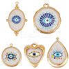 5Pcs 5 Styles IP Plating(IP) 304 Stainless Steel Enamel Pendants STAS-BBC0006-64-1
