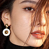 Brass and Shell Stud Dangle Earrings for Women FS-WG0512D-01-2