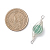 4Pcs 4 Styles Round Natural Carnelian & Rose Quartz & Amethyst & Green Aventurine Horse Eye Connector Charms PALLOY-TA00349-2