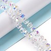 Electroplate Transparent Glass Beads Strands X-EGLA-H101-03A-5