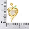 Rack Plating Brass Micro Pave Clear Cubic Zirconia Pendants ZIRC-L100-162G-08-3
