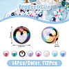 112PCS 8Colors UV Plating Rainbow Iridescent Acrylic Beads OACR-DC0001-21-2