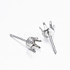 Tarnish Resistant 304 Stainless Steel Stud Earring Settings LS-STAS-H376-97-2