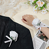 2Pcs 2 Styles Polyester & Resin Artificial Rose Boutonniere AJEW-AR0004-97-4