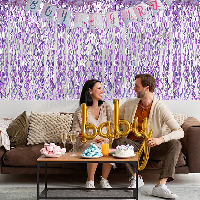 Plastic Foil Fringe Curtains AJEW-WH0314-685-1