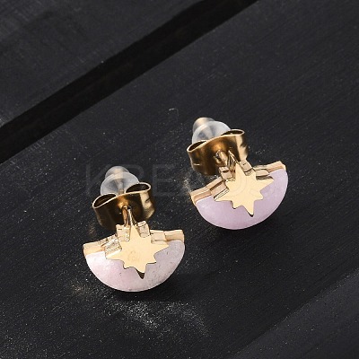 304 Stainless Steel Stud Earrings EJEW-Z089-37C-G-1