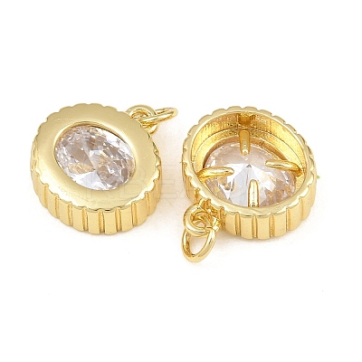 Brass Pave Clear Cubic Zirconia Pendants KK-CBA56EF-35A-G-02-1