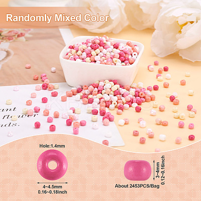 Opaque Glass Round Seed Beads GLAA-TAC0025-07B-04-1