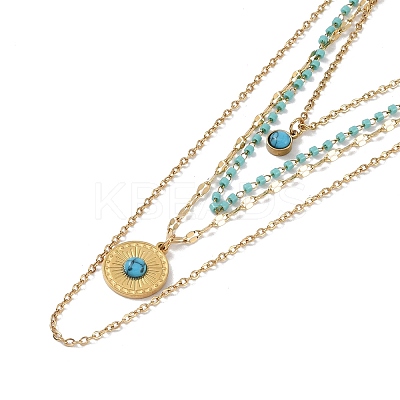 304 Stainless Steel Multi Layered Necklaces LS-NJEW-P302-05G-1