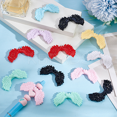 64Pcs 8 Colors Opaque Acrylic Beads OACR-ME0001-30-1