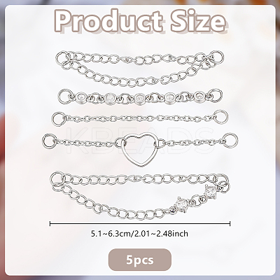 5Pcs 304 Stainless Steel Chains Links HJEW-OC00357-1