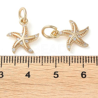 Rack Plating Brass Micro Pave Clear Cubic Zirconia Charms KK-D097-04G-1