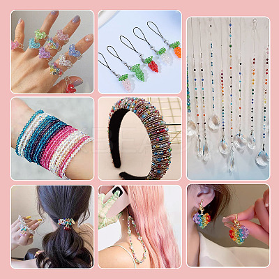 390Pcs 3 Colors Transparent Colours Glass Seed Beads GLAA-TA0003-76B-1
