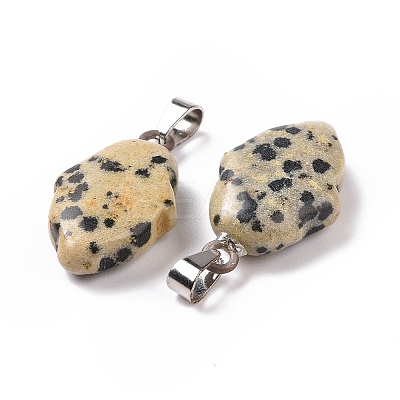 Natural Dalmatian Jasper Pendants G-B041-03P-08-1