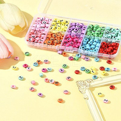 450Pcs 10 Styles Opaque Acrylic Beads OACR-FS0004-02-1