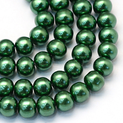 Baking Paint Pearlized Glass Pearl Round Bead Strands HY-Q330-8mm-71-1