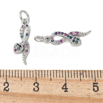 Brass Micro Pave Cubic Zirconia Pendants KK-U056-52P-1