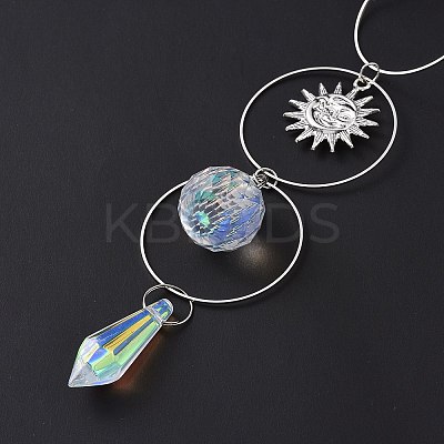 AB Color Plated Crystal Bullet Big Pendant Decorations HJEW-G019-03D-1