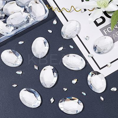 30pcs Self-Adhesive Acrylic Rhinestone Stickers FIND-FG0001-94B-1