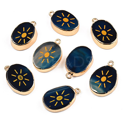 Natural Agate Pendants G-N326-156A-1