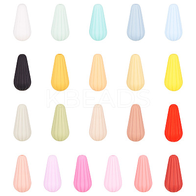 42Pcs 21 Colors Silicone Focal Beads SIL-TA0001-08-1