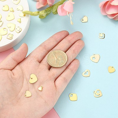 50Pcs 10 Styles 201 Stainless Steel Charms STAS-CJ0002-23-1