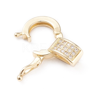 Brass Micro Pave Clear Cubic Zirconia Twister Clasps ZIRC-L097-021G-1