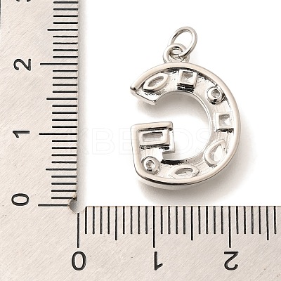 Brass Micro Pave Clear Cubic Zirconia Pendants KK-G521-01P-G-1