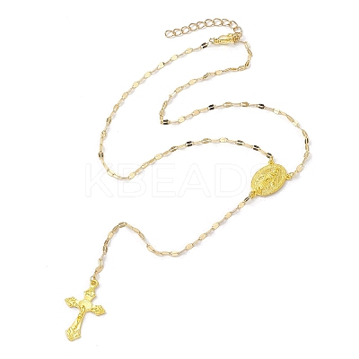 Alloy Cross Pendant Necklaces for Women NJEW-JN04799-1