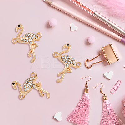 50Pcs Alloy Jet and Crystal Rhinestone Connector Charms FIND-DC0002-57-1