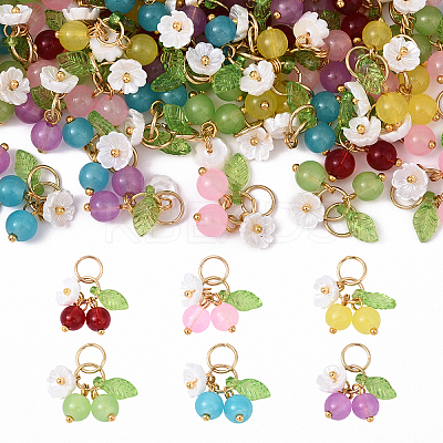 10Pcs Glass Pendants PALLOY-YW00093-01-1