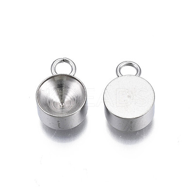 Non-Tarnish 201 Stainless Steel Pendant Rhinestone Settings STAS-S057-44E-P-1