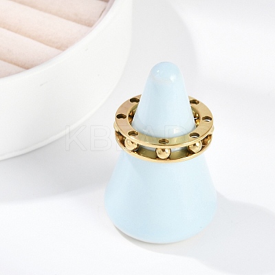Ion Plating(IP) 304 Stainless Steel Finger Ring for Women RJEW-A052-03A-G01-1