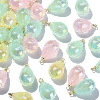 40Pcs 4 Colors Rainbow Iridescent Plating Acrylic Pendants MACR-CJ0001-59-1