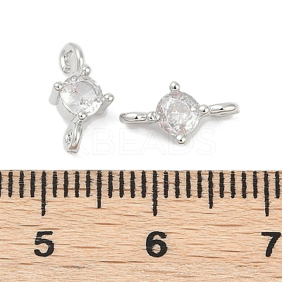 Brass Clear Cubic Zirconia Connector Charms LS-KK-Z094-10P-1