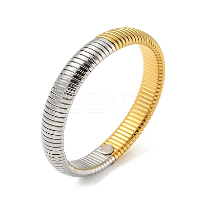 304 Stainless Steel Flat Snake Chain Bracelet BJEW-B076-01PG-1