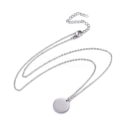 Non-Tarnish 304 Stainless Steel Cable Chains Pendant Necklaces NJEW-F267-15P-1
