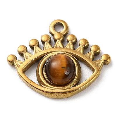 Natural Tiger Eye Eye Pendants STAS-Q249-01G-03-1