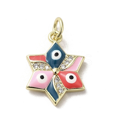 Brass Micro Pave Cubic Zirconia Pendants KK-E092-17G-05-1