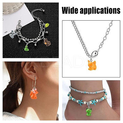 10Pcs 5 Styles Opaque Resin Pendants RESI-YW0004-22A-1