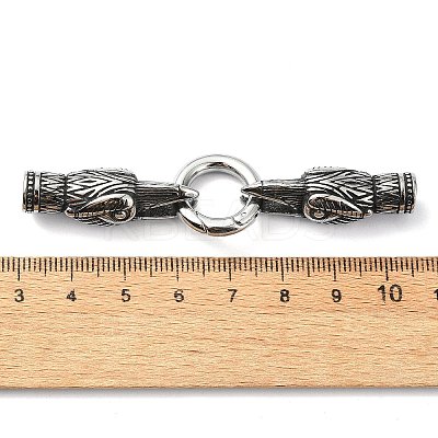 Tibetan Style 304 Stainless Steel Spring Gate Rings FIND-Z046-04AS-03-1