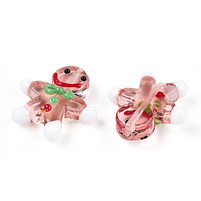 Gingerbread Man Handmade Lampwork Beads LAMP-G150-04F-1