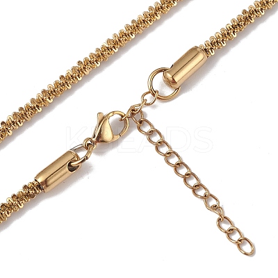 Ion Plating(IP) 304 Stainless Steel Bone Rope Chain Necklace for Women NJEW-I121-01C-G-1