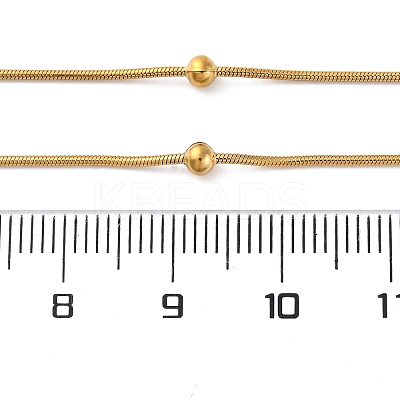 PVD Vacuum Plating 304 Stainless Steel Round Snake Chain Necklaces STAS-A051-08G-1