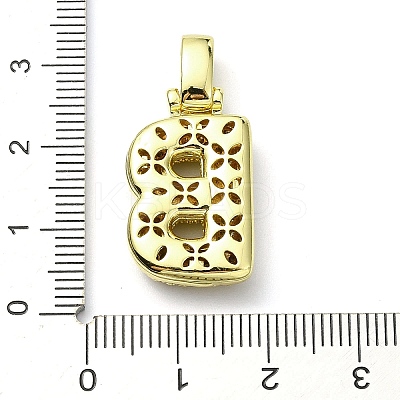 Brass Micro Pave Clear Cubic Zirconia Pendants KK-M279-01G-B-1