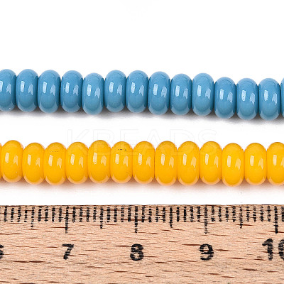 Electroplate Opaque Solid Color Glass Beads Strands GLAA-T025-6mm-18-1