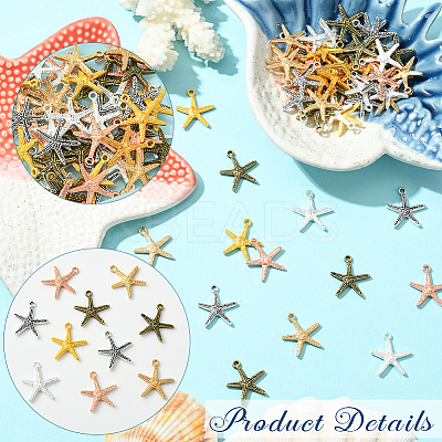 60Pcs 6 Colors Tibetan Style Alloy Pendants FIND-SC0016-86-1